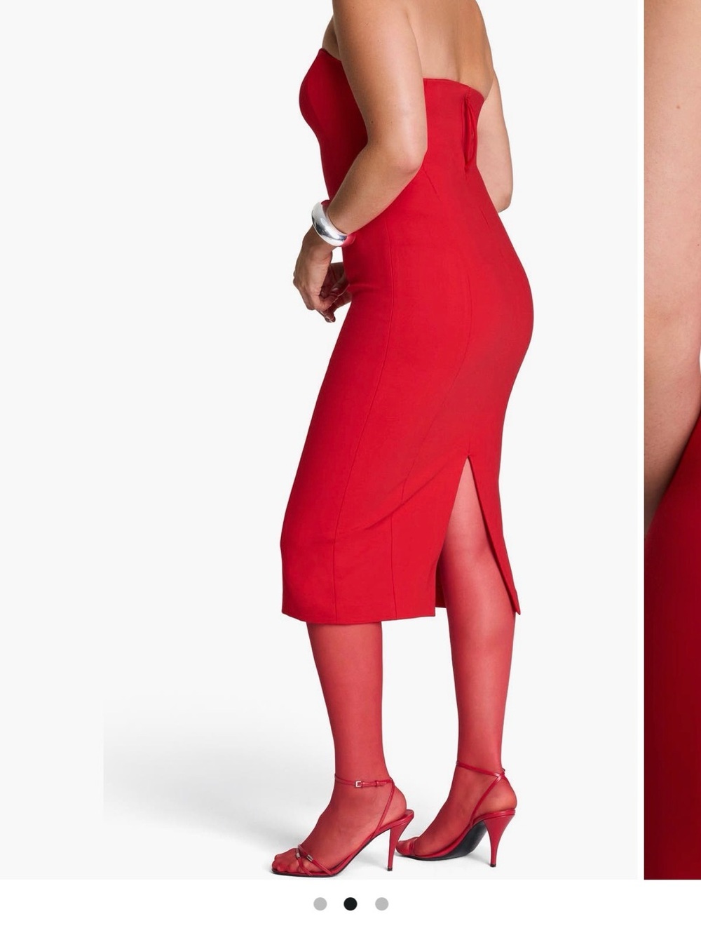 SPANX Red Strapless Pencil Midi dress Sz XL 14-16 - Picture 5 of 12
